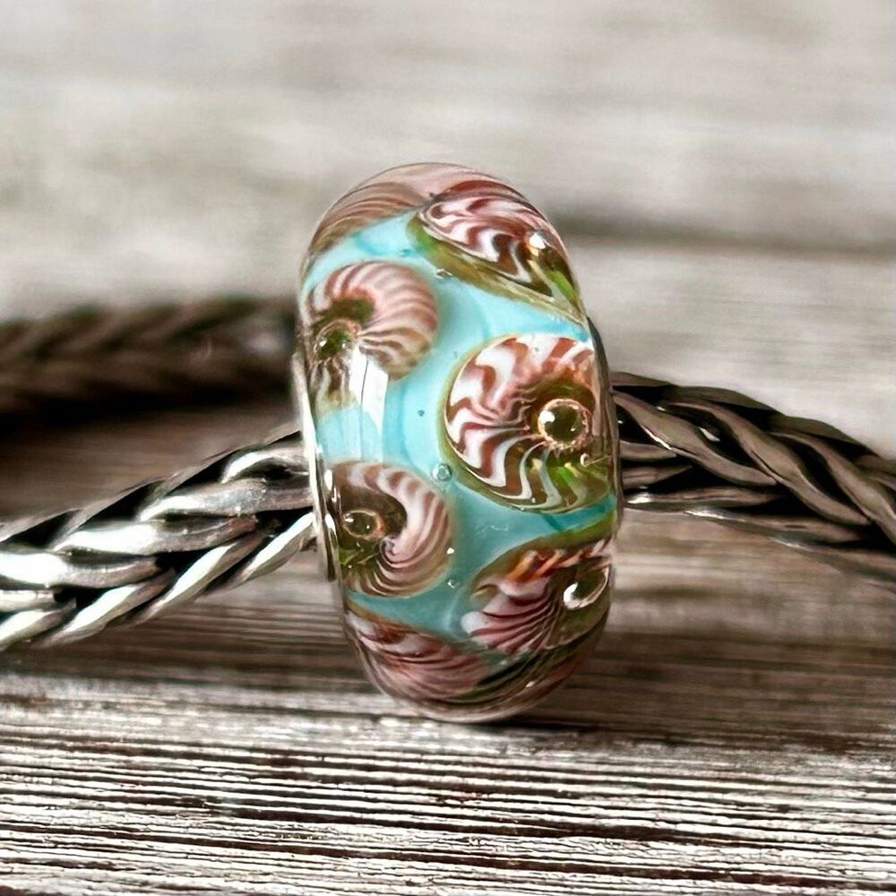TROLLBEADS Ocean Vibes Unique LAA 925S Turquoise Maroon Green NEW Condition